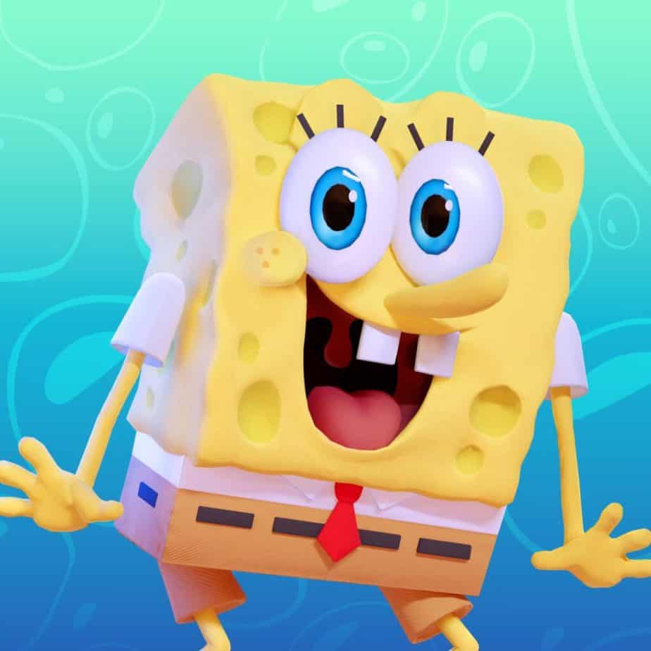 An image of Spongebob Squarepants. He's a square yellow kitchen sponge with a white shirt, a red tie, and brown pants. He has big eyes and two big front teeth, and he's standing in front of a cyan background with bubbles. So the thing about the Spongebob musical is that the actor who plays Spongebob is absolutely ripped. No, like. RIPPED. He's jacked. This dude's muscles are Greek statue shit. And you spend the first like, idk, 10 minutes thinking, "I'm gonna watch two hours of this absolutely jacked little lad do the Spongebob voice I bet" but then you realize that actually the musical fucking rules and go watch it