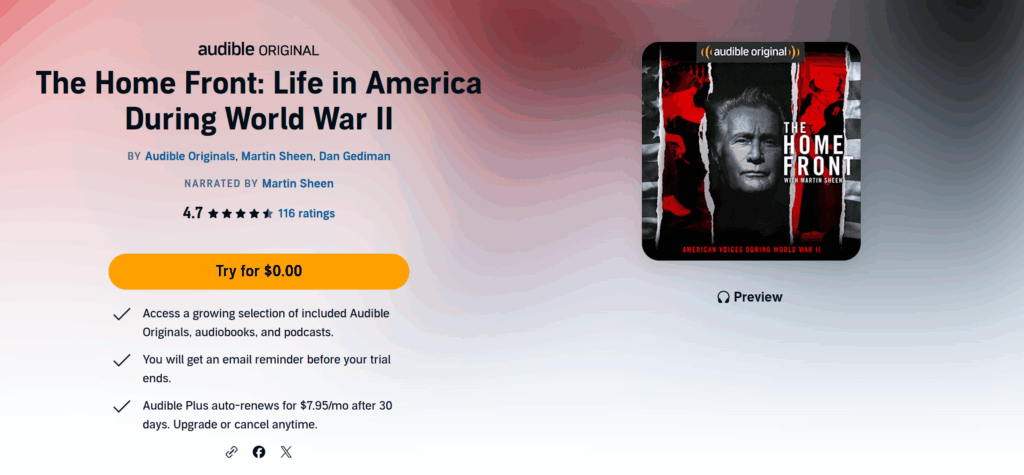 Memorial day podcasts are even found on platforms like Audible. I'm sorry about that. Blame Martin.